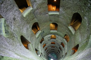 Incredible interior of deep ancient well of San Patrizio
